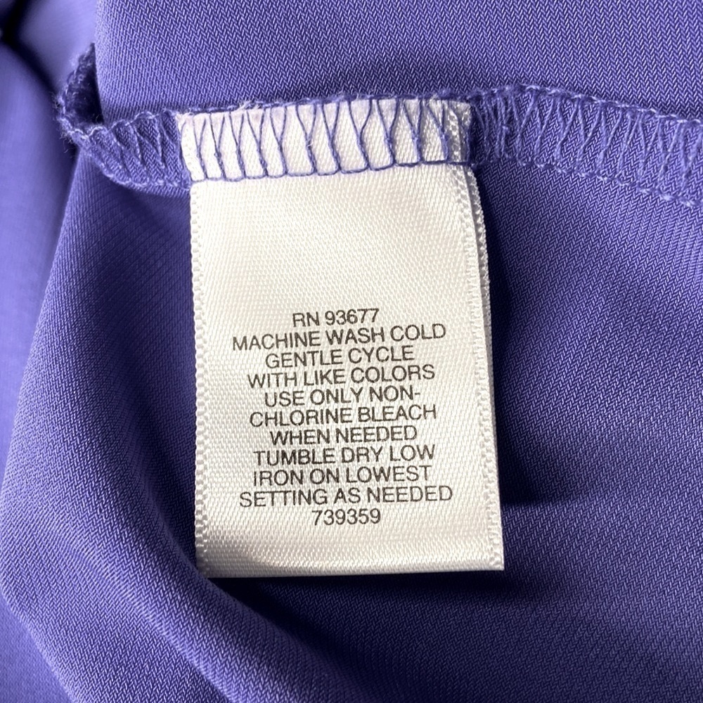 Liz Claiborne Cap Sleeve Dress V Neckline Purple L - Picture 6 of 6
